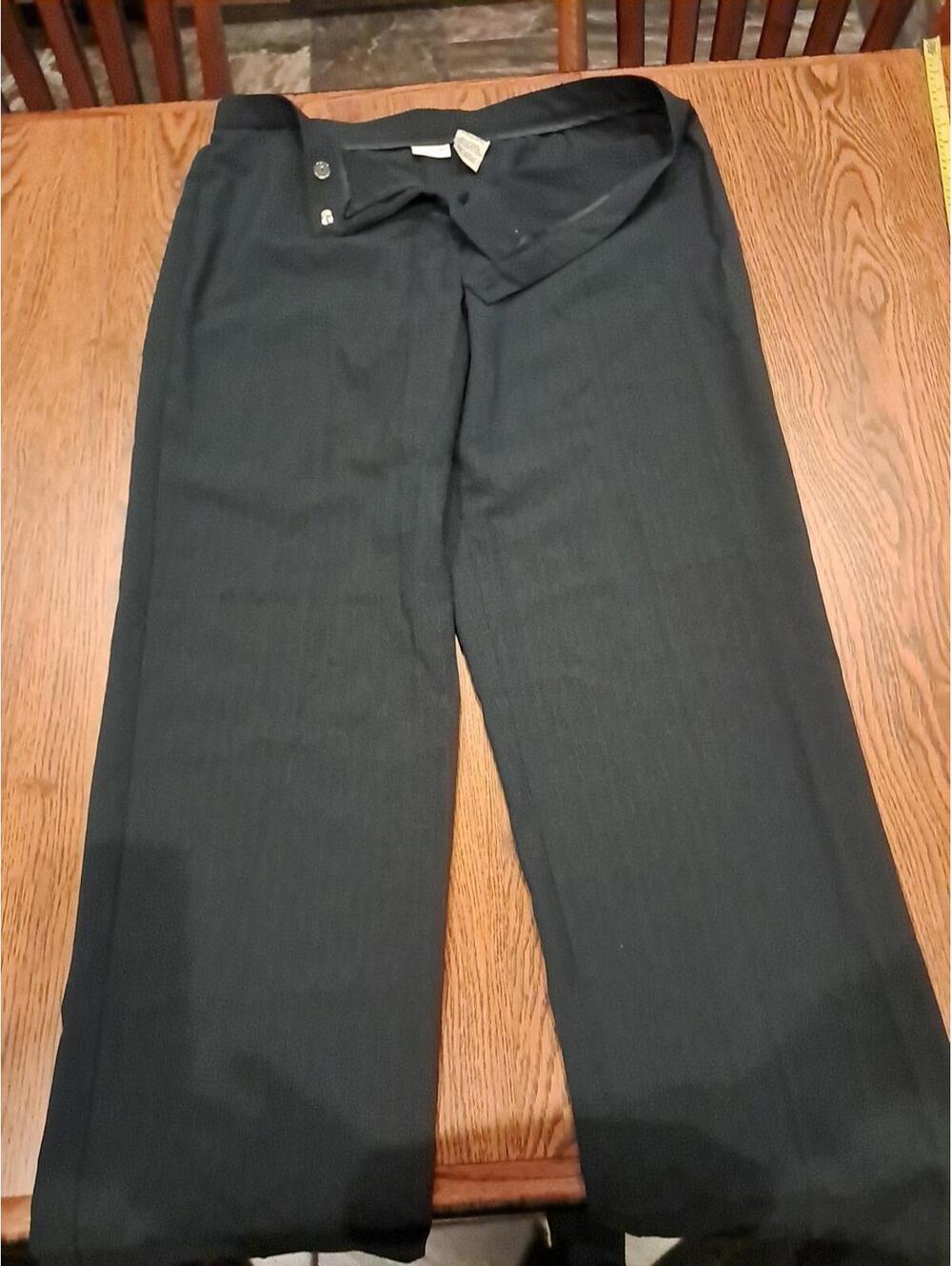 White Stag Womens Size 16 Dress Pants Black Clip Button